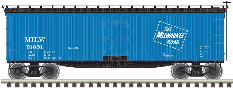Atlas 3002564 O Milwaukee Road Ice Car 2-Rail 40' Wood Reefer Car #79031