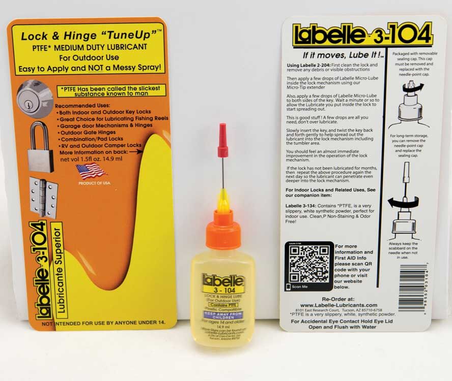 LaBelle 3104 Outdoor Lock Oil Outdoor Lock and Hinge Lube  - 1/2 oz. Bottle