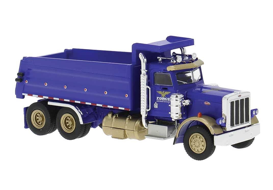 Brekina Automodelle 86292 HO Force Corporation Blue Peterbilt 359 Dump Truck