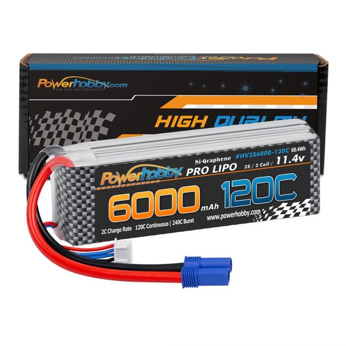 Power Hobby 3S6000120CEC5 XTREME 6000mAh 3S 11.4V 120C Graphene + HV Lipo