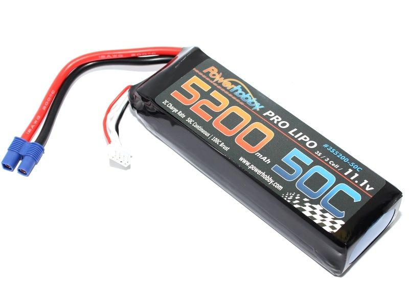Power Hobby 3S520050CEC3 3S 11.1V 5200mAh 50C LiPo Battery with EC3 Plug 3-Cell