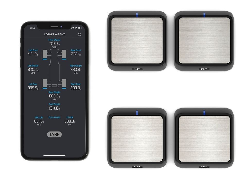 Power Hobby PHCWS SCWS2000 Bluetooth RC Corner Weight Scale System with 4 Scales