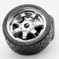 Power Hobby PHT5101-Chrome 1:8 Gripper 42/100 Belted Mounted Tires Chrome Wheels