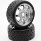 Power Hobby PHT5101-Chrome 1:8 Gripper 42/100 Belted Mounted Tires Chrome Wheels