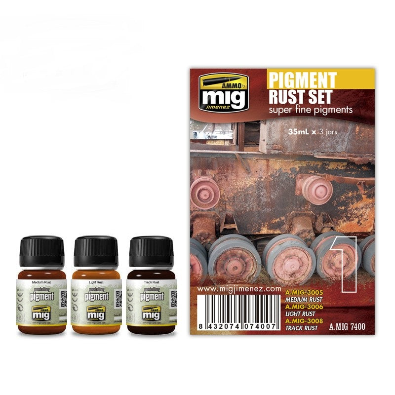 Mig Jimenez AMIG7400 Rust Super Fine Pigments (Set of 3)