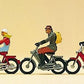 Preiser 10125 HO Moped Riders Figures (Set of 3)