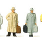 Preiser 14117 HO Standing Era III Travelers Wearing Coats Figures (Set of 6)