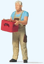 Preiser 28234 HO Man Figure with Beer Crate