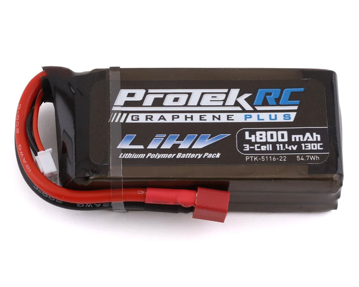 Protek RC 511622 4800mAh 3S 11.4V 130C Si-Graphene Plus LiHV Shorty LiPo Battery