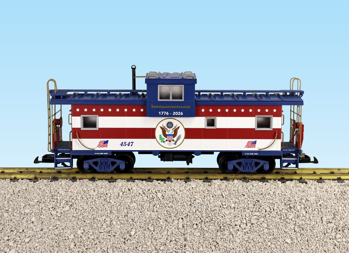 USA Trains R12135 G Patriotic US Seal Extended Vision Caboose