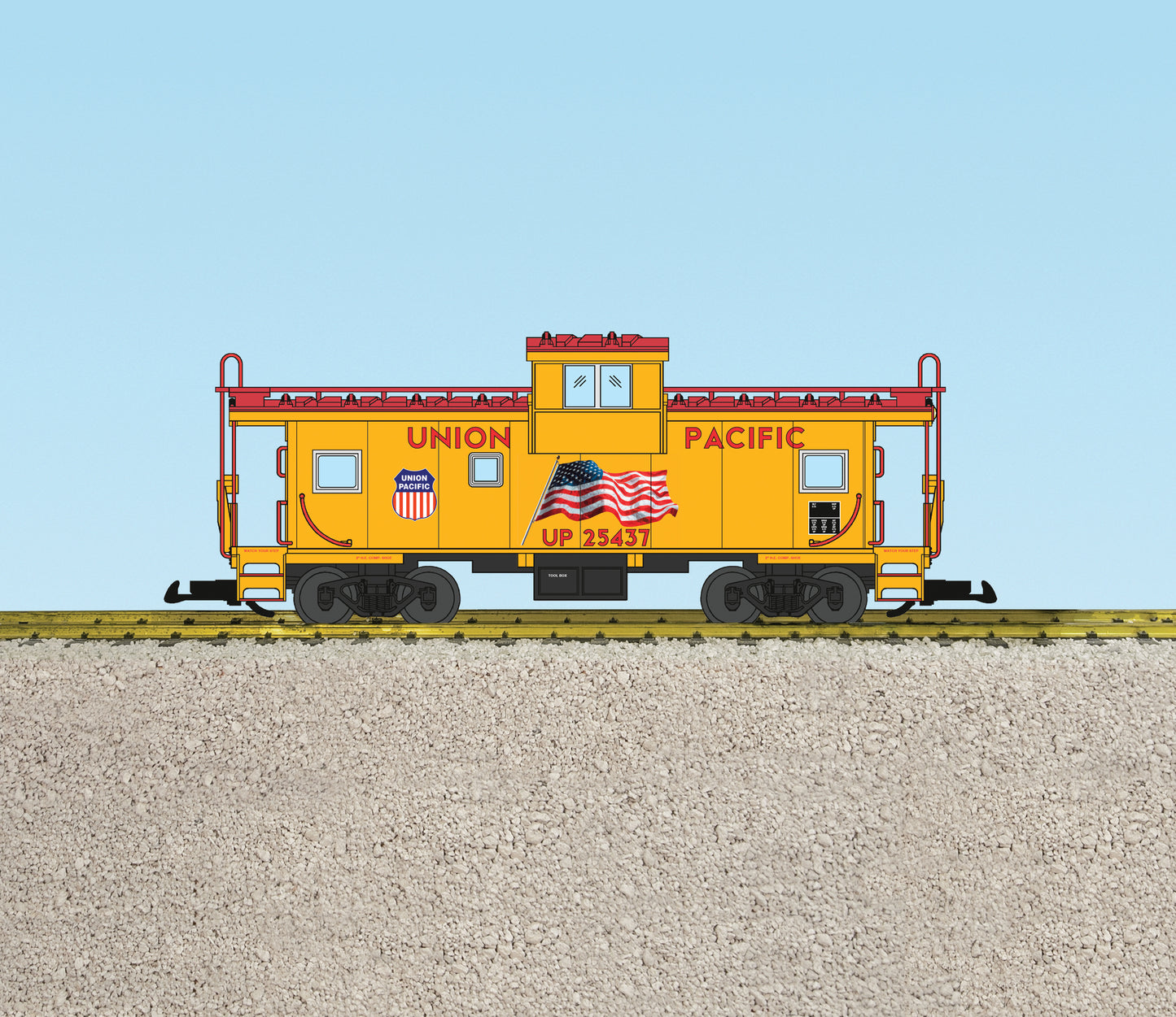 USA Trains R12136 G Union Pacific Flag Extended Vision Caboose