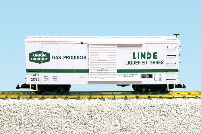 USA Trains R19119A G Union Carbide/Linde Gases Simulated Steel Boxcar #2052