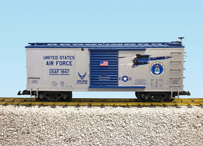 USA Trains R19131 G US Air Force SBC Silver/Blue Military Boxcar