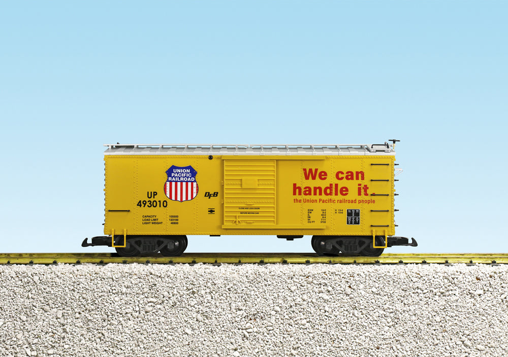 USA Trains R19151A G Union Pacific Yellow/Silver Boxcar #493010