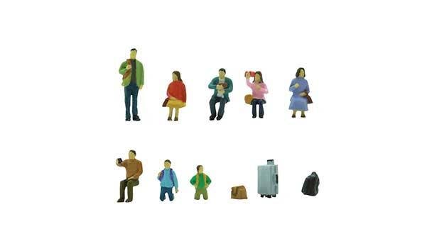 TomyTec 319856 N Railroad Passenger A Outing Figure (Set of 8)