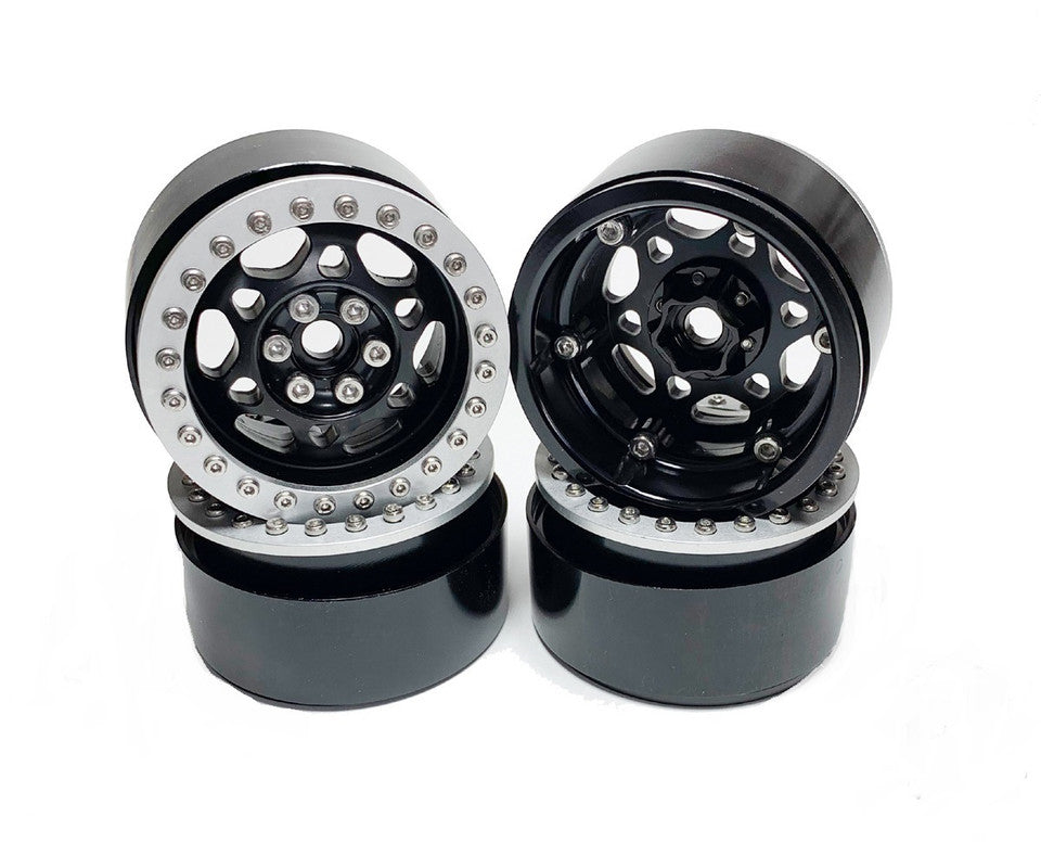 Racers Edge 3451 2.2" Aluminum Beadlock Crawler Wheels - Silver (Pack of 4)