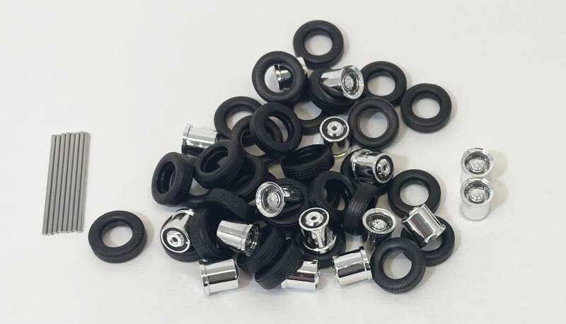Herpa 5533 HO Trucks Low Profile Chrome Rear Wheelsets (Pack of 8)