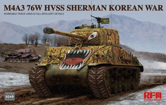 Rye Field Models 5049 1:35 M4A3 76W HVSS Sherman Tank Plastic Model Kit