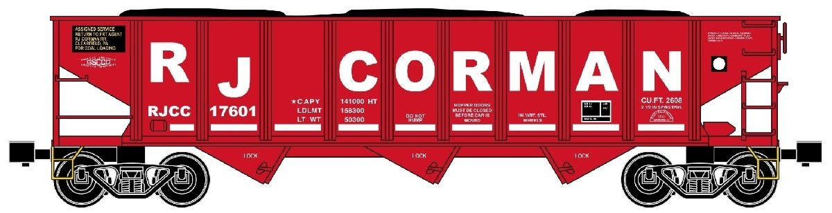 RMT 6629921 O RJ Corman 70 Ton 3-Bay Hopper Car