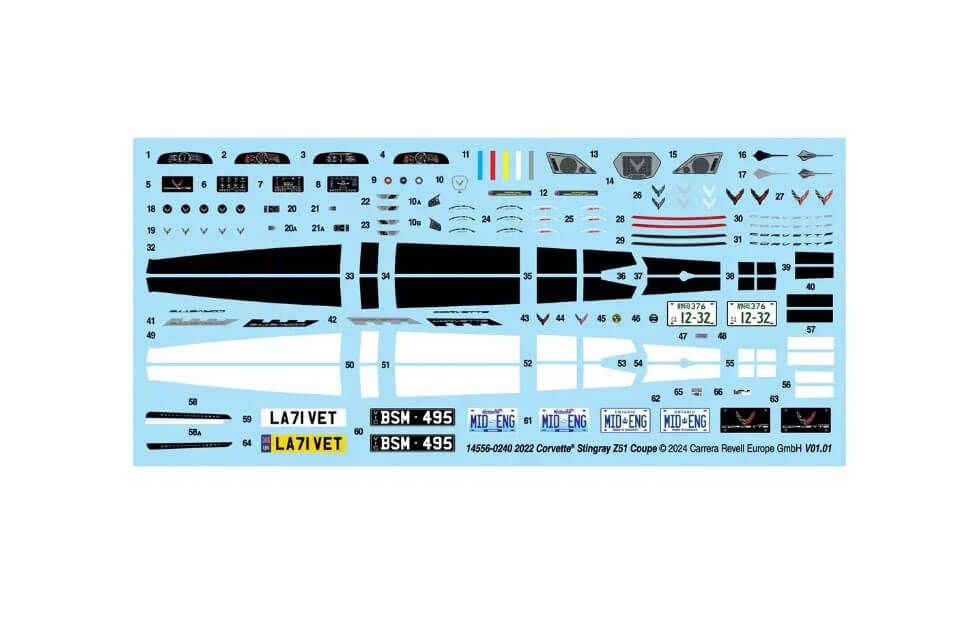 Revell 14556 1:25 2022 Corvette Stingray Z51 Coupe Plastic Model Kit