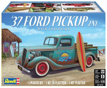 Revell 85-4516 1:25 1937 Ford Pickup Truck 2N'1 with Surfboard Plastic Model Kit