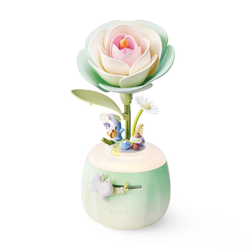 Robotime AF02S ROKR Minty Camellia Lamp DIY 3D Flower Night Light