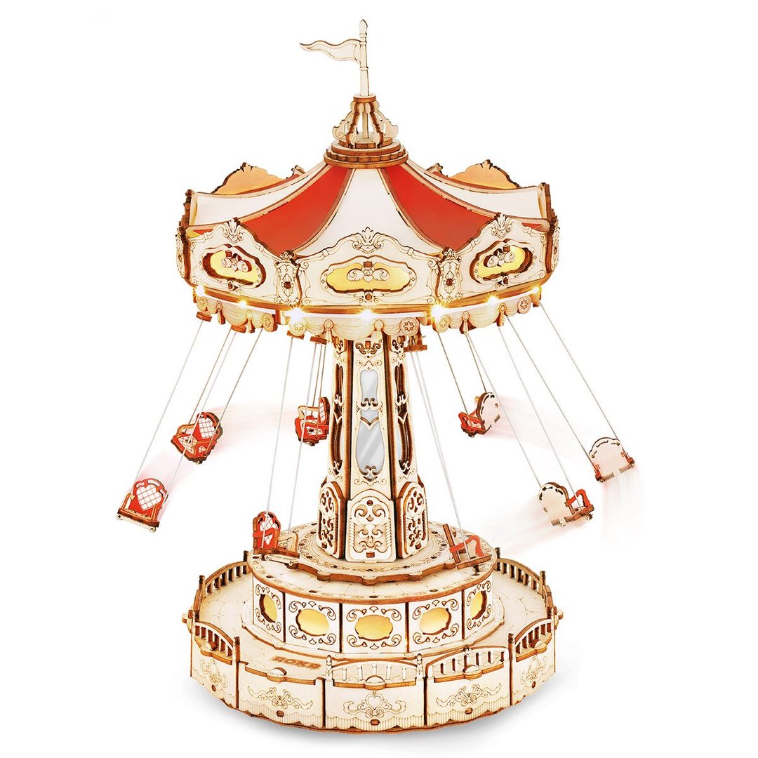 Robotime EA02 ROKR Swing Ride DIY Music Box 3D Wooden Puzzle