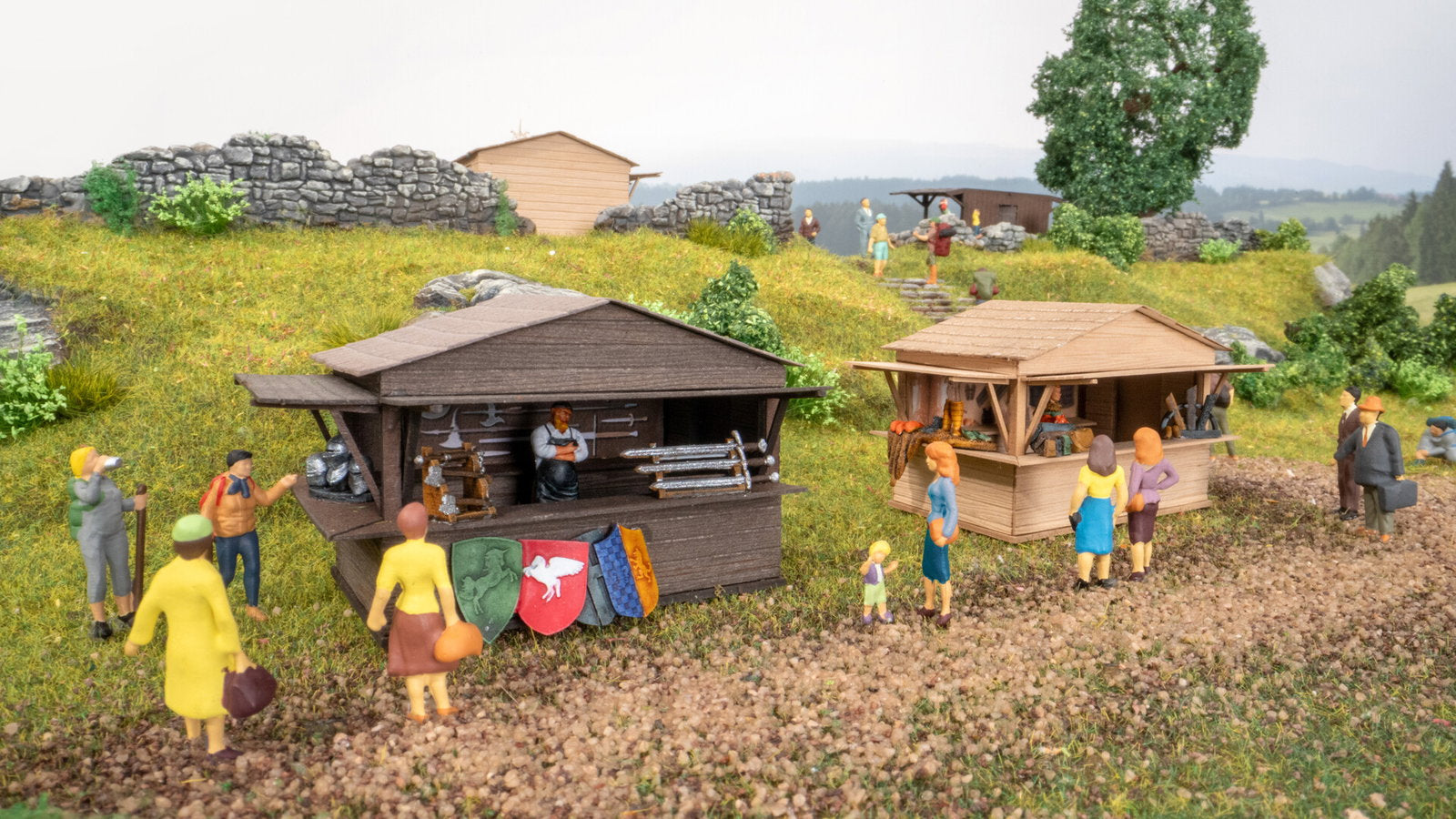 Noch 65618 HO Themed Set Medieval Market