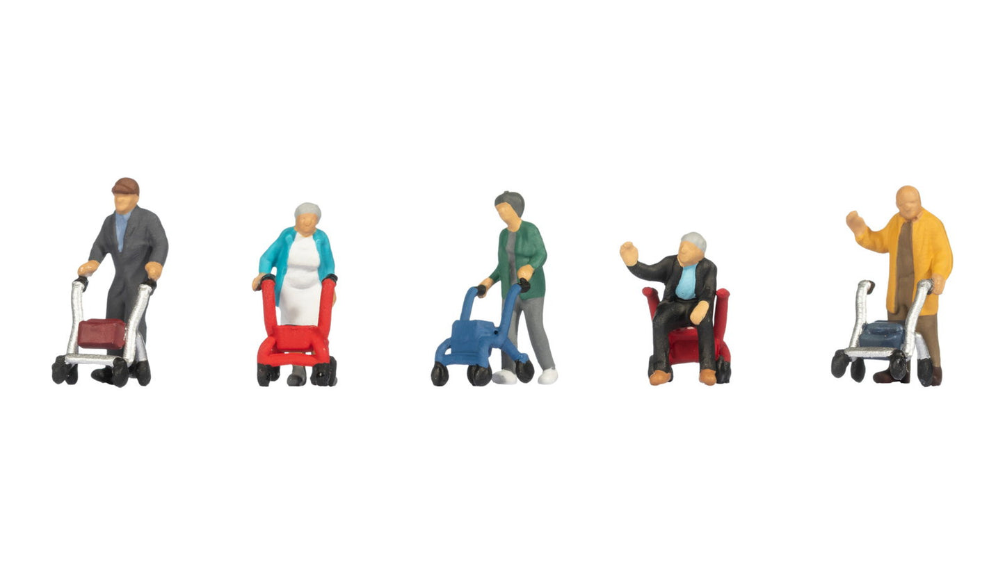 Noch 15549 HO Senior Citizens with Walking Frame Figure (Set of 5)