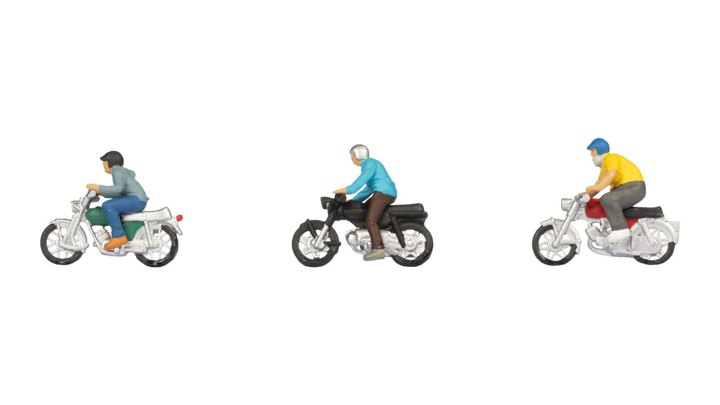 Noch 15907 HO Moped Riders Figure (Set of 3)