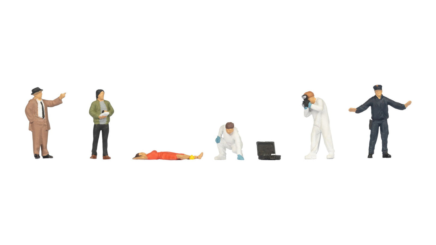 Noch 15071 HO Criminal Police with Corpse Figure (Set of 6)