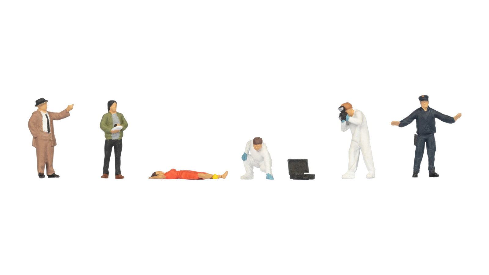 Noch 15071 HO Criminal Police with Corpse Figure (Set of 6)