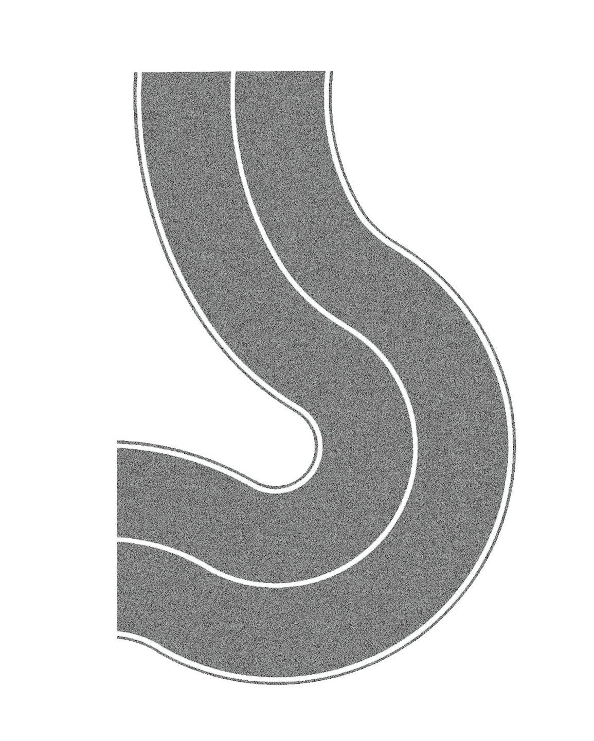 Noch 60710 HO 6.6 cm Wide Grey Country Road Curve (Pack of 2)