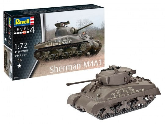 Revell of Germany 03290 1:72 Sherman M4A1 Military Tank Model Kit