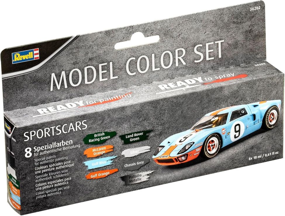 Revell of Germany 36202 Sportscar Model Color Acrylic Paint (Set of 8)