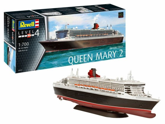 Revell of Germany 05231 1:700 Queen Mary II Ocean Liner Passenger Ship Kit