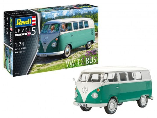 Revell of Germany 07675 1:24 Volkswagen T1 Samba Hardtop Bus Plastic Model Kit