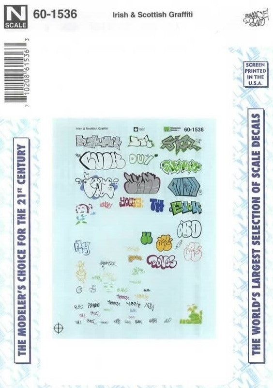 Microscale 60-1536 N Irish & Scottish Graffiti Decal Sheet