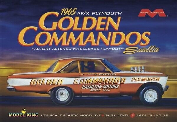 Model King Kits 1237 1:25 1965 Plymouth Satellite AFX Golden Commandos Car Kit