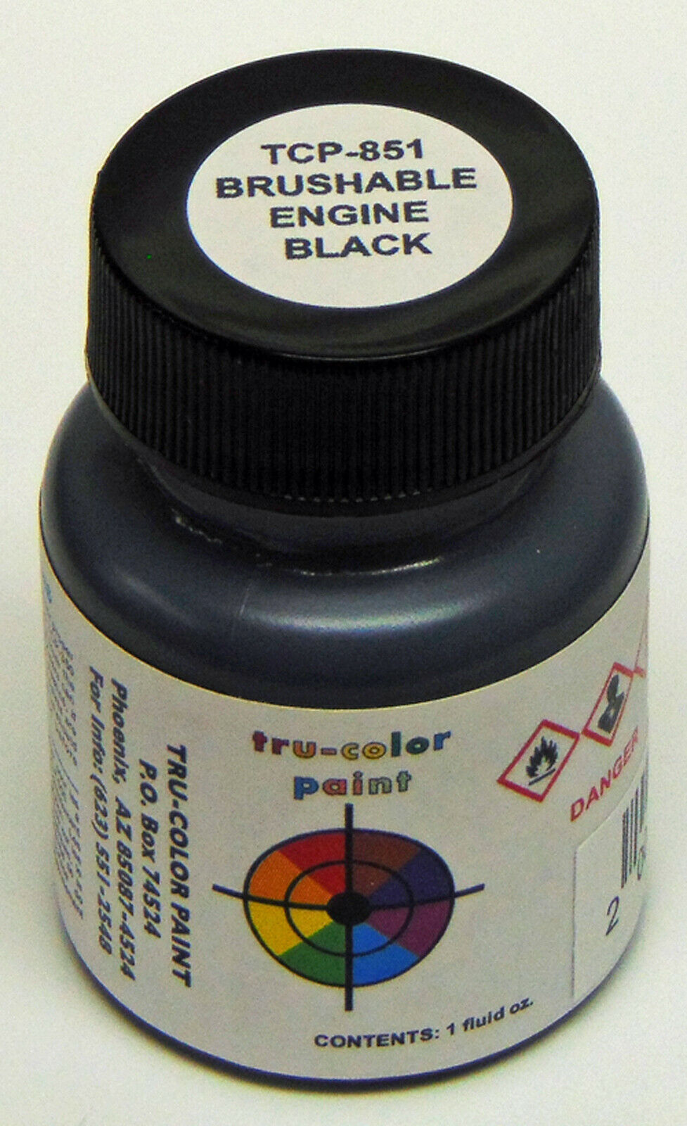Tru-Color 8512 Brushable Paint Flat Engine Black - 2 oz. Bottle