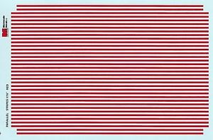 Microscale PS-5-1/16 1/16" Red  Wide Parallel Stripes Waterslide Decal Sheet