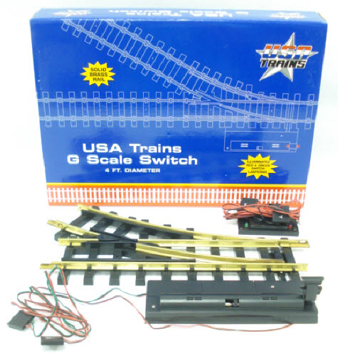 USA Trains R81205 G 48" Diameter Brass Right Hand Remote Switch Turnout EX/Box