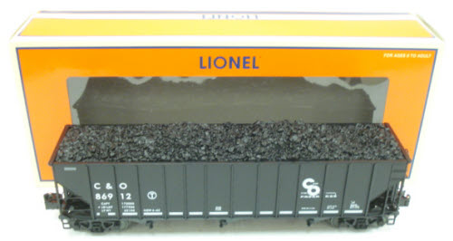 Lionel 6-27165 O C&O 3-Bay Open Hopper #86912 LN/Box