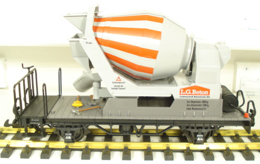 LGB 4055 G Scale LG Beton Flatcar w/Cement Mixer NIB
