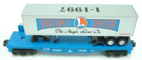 Lionel 6-19948 O Gauge 1997 Visitors Center Flatcar w/ Tractor Trailer LN/Box