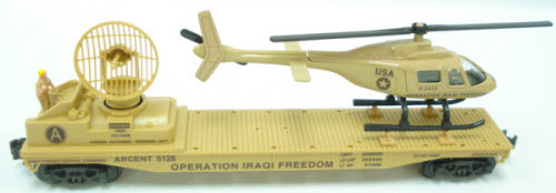 K-Line K691-8030 O Gauge Operation Iraqi Freedom Flatcar w/ Helicopter LN/Box