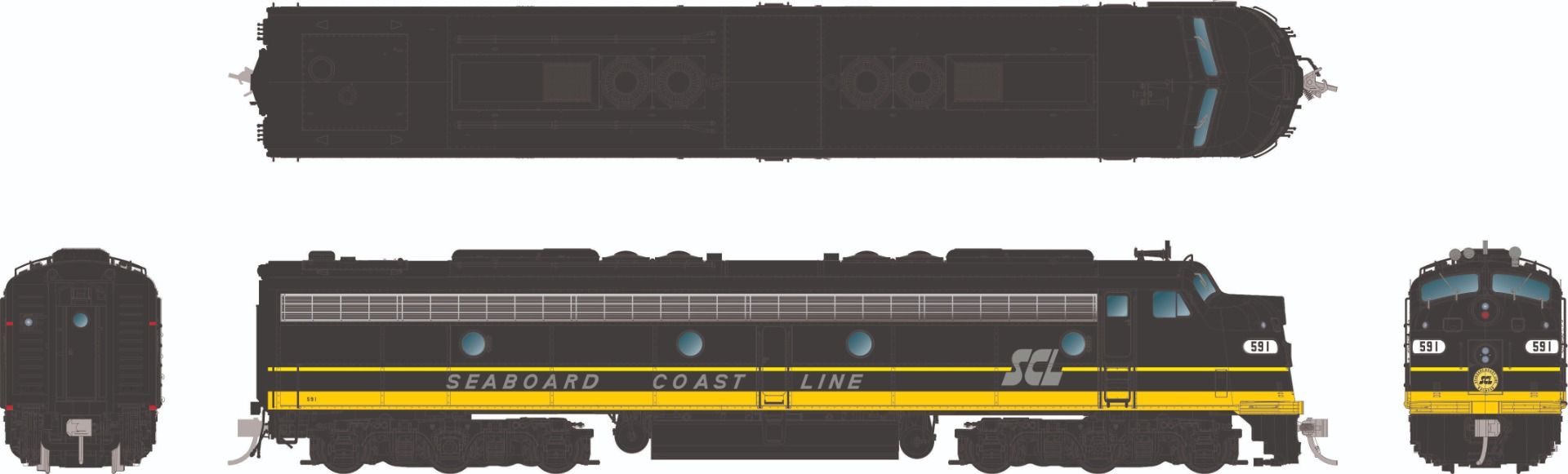 Rapido Trains 028094 HO SCL EMD E8A Diesel Locomotive DC/Silent #591