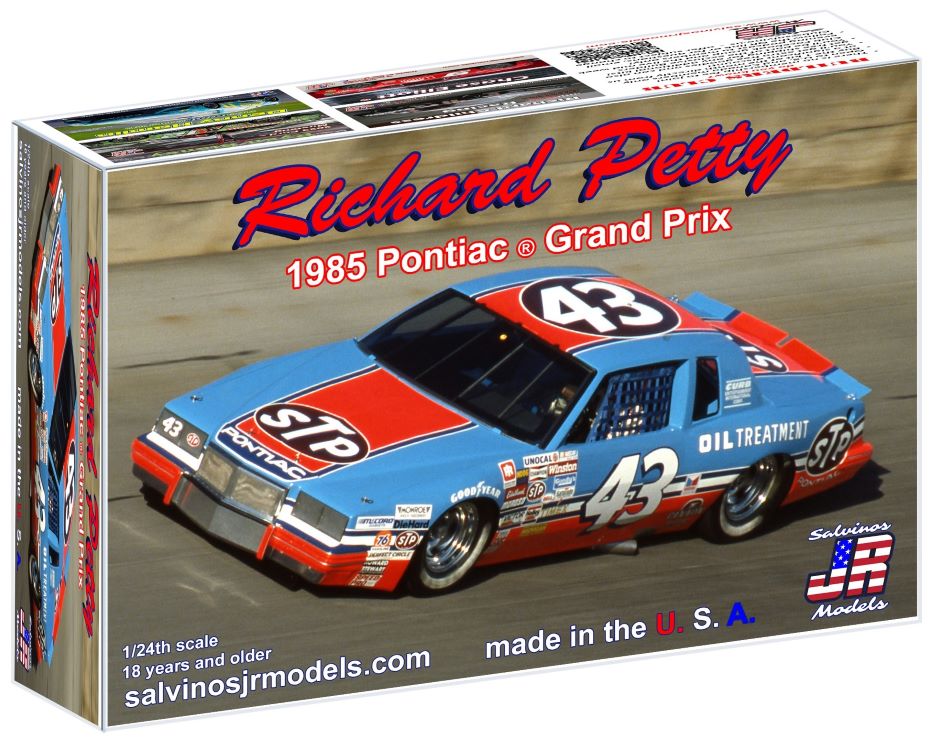 Salvinos JR Models RPGP1985D 1/24 Richard Petty #43 1985 Pontiac Model Kit