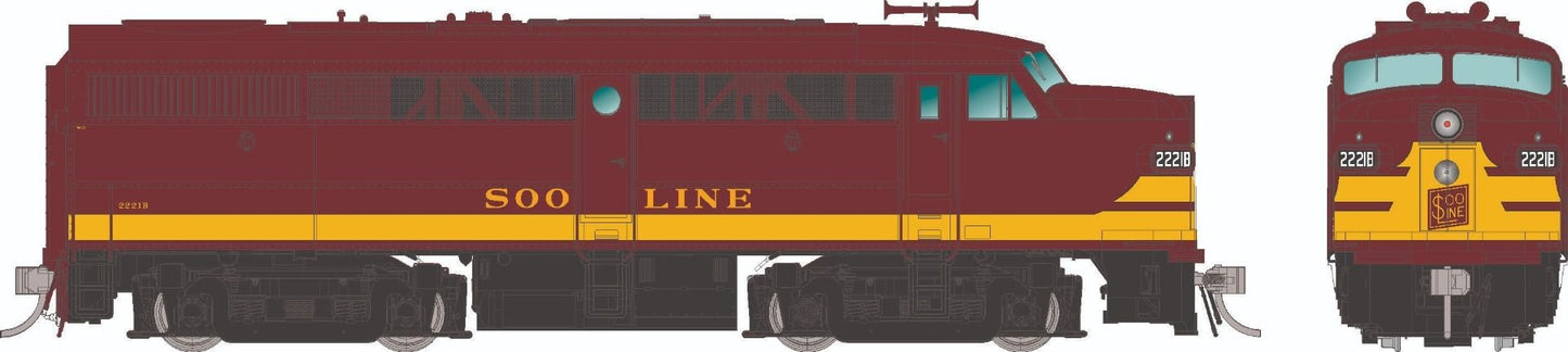 Rapido Trains 037056 HO Soo Line ALCo FA-1 Diesel Locomotive DC/Silent #2221A