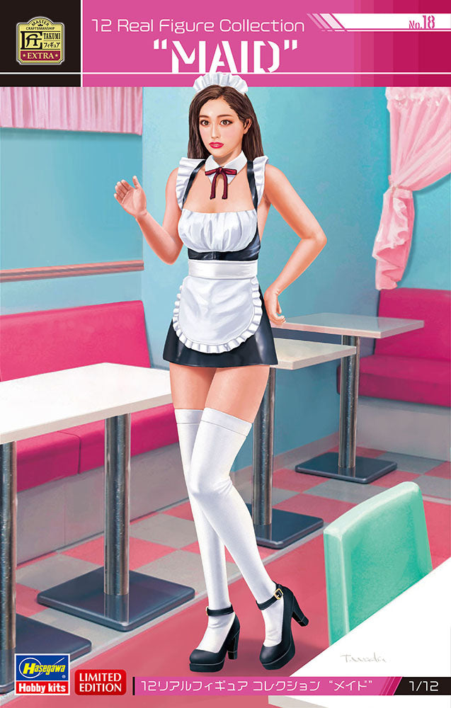 Hasegawa 52325 1:12 12 Real Figure Collection #18 Maid Resin Figure Kit